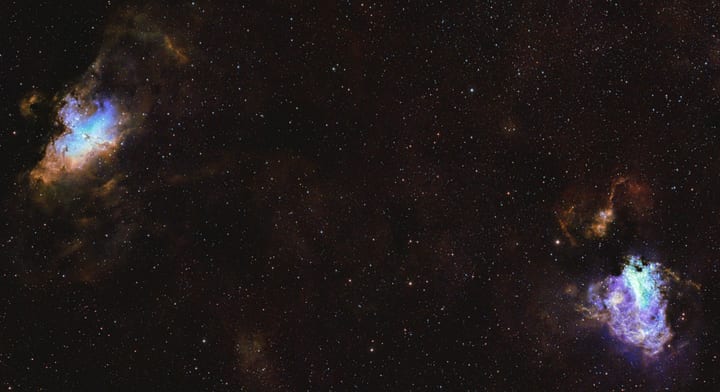 M16 M17 Eagle and Swan Nebulas 228m SII 236m HA preview