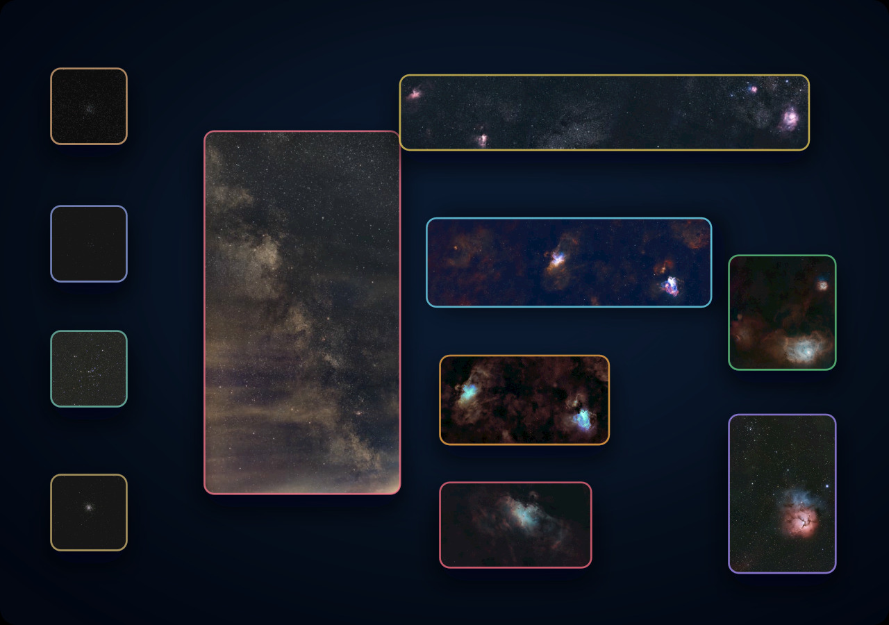 A compact nested scale map flowing from the wide Sagittarius Milky Way field into the Lagoon, Trifid, Eagle, and Swan regions, with M22, M25, M26, and M11 along the left edge.